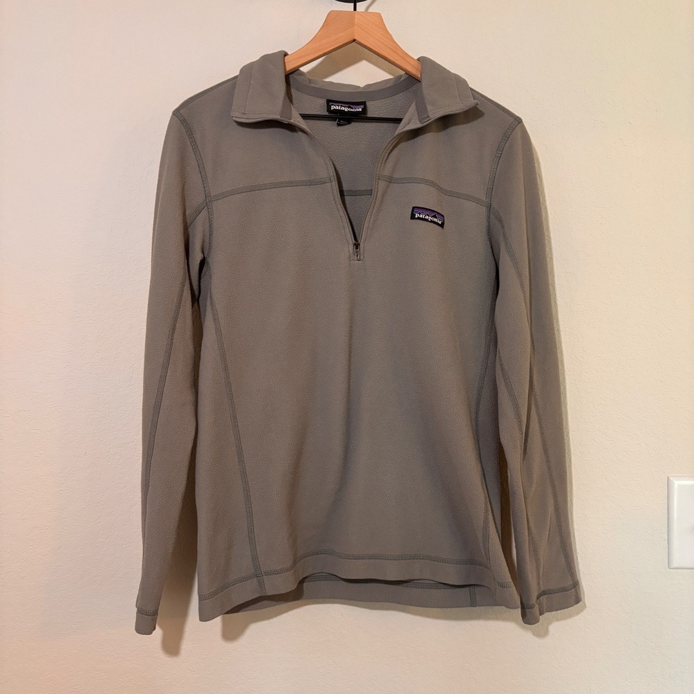 Patagonia Fleece Pullover Micro D Small Recycled Polyester Grey Gorpcore Outdoor